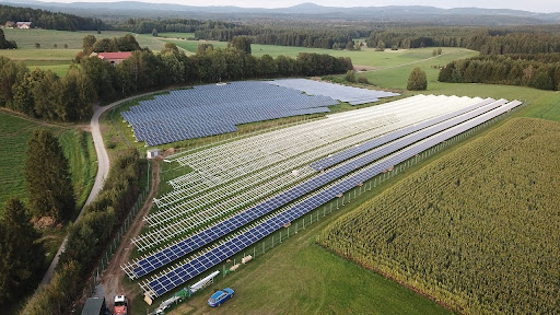 Solar farm in construction